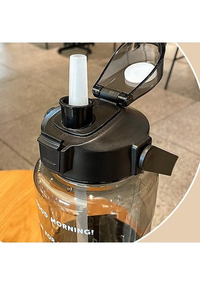 Büyük Kapasiteli Sızdırmaz Taşınabilir Su Şişesi 2000 Ml - Siyah