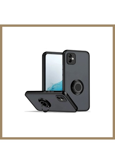 Bezos Samsung Galaxy A06 Uyumlu Kılıf Montreal Yüzüklü Silikon Kapak - Siyah 22