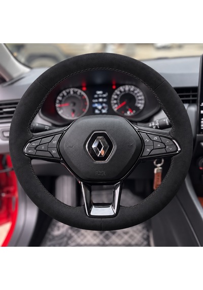 Renault Taliant Direksiyon Kılıfı Alcantara Süet Monza Black Serisi Siyah 2021-2024