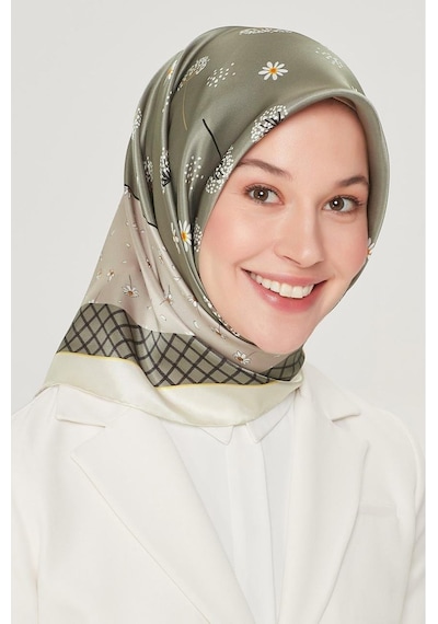 Armine İpek Eşarp Nostalji - 8517-36 Yeşil Twill Yeşil
