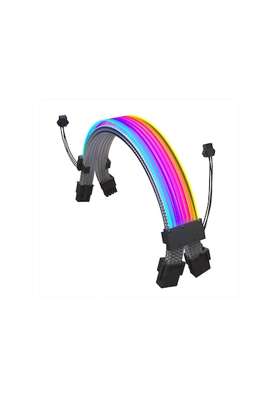 Snt Slv-8ppe-b Argb 8-pin Atx Pcı Exp 2 X Sleeve Ekran Kartı Siyah Güç Uzatma Kablosu