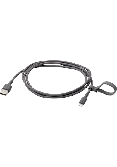 Ikea Lıllhult Koyu Gri 1.5 M Lightning - Usb Kablo 1.5 Metre