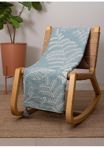 The Mia Throw Koltuk Şalı Püsküllü Yeşil 170x130 Yeşil
