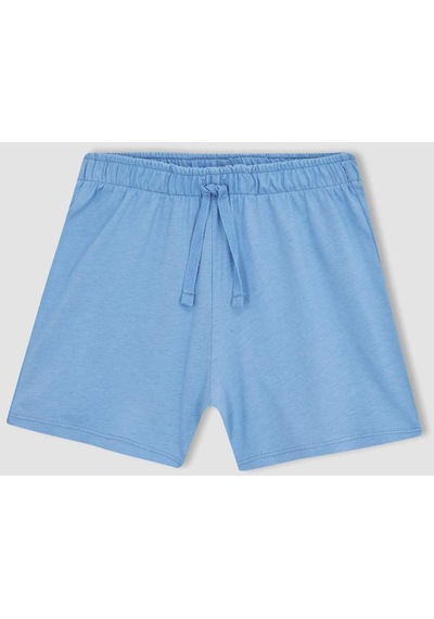 Defacto Kız Çocuk Baskılı Kısa Kollu Şortlu Pijama Takım A1365a823smbe761 Mavi