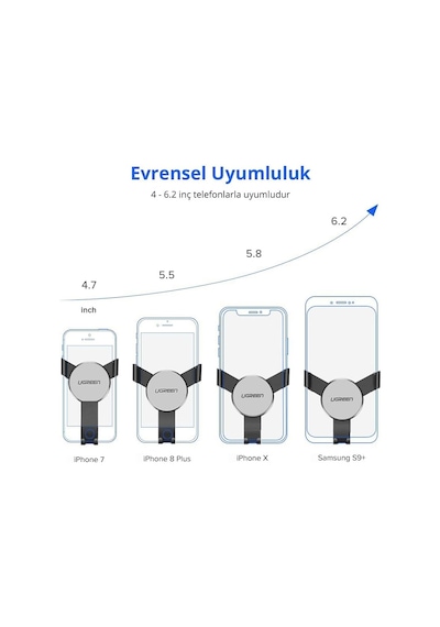 Mekanik Araç İçi Telefon Tutucu Siyah 2 Mixed