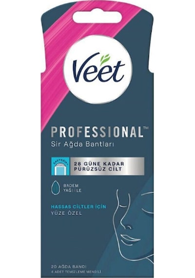 Veet Professional Hassas Ciltler İçin Sir Ağda Bantları Yüze Özel 20 Adet