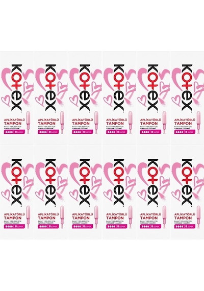 Kotex Aplikatörlü Tampon Süper 96 Lı Set 12pk 8