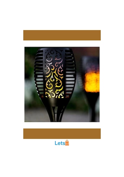 Güneş Enerjili Alev Efektli Bahçe Lambası Küçük 51 Cm Çok Renkli