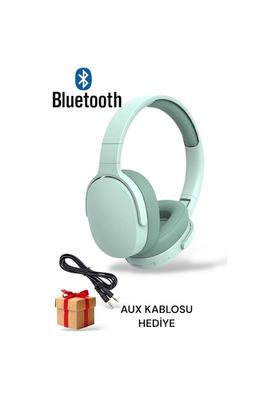 Yeni Nesil Şık Tasarım Extra Bass Kablosuz Bluetooth Mikrofonlu Kulaklık Şarjsız Kulanım Sd Kartlı Yeşil - 589802581