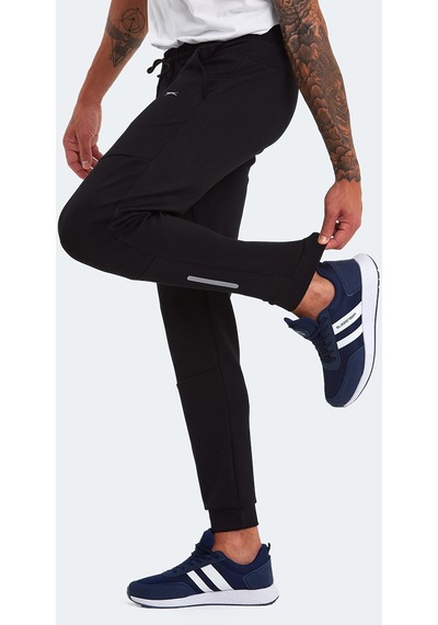 Slazenger KOX I Erkek Cepli Dar Paça Siyah Eşofman Altı