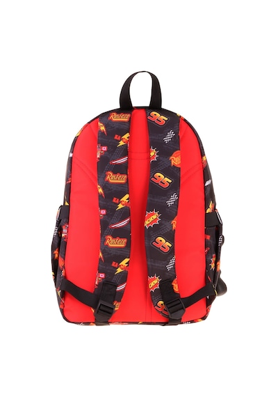 Kaukko Kids Dört Bölmeli Erkek Çocuk Yarış Arabası Baskılı Kırmızı - Siyah Okul Sırt Çantası - L5399