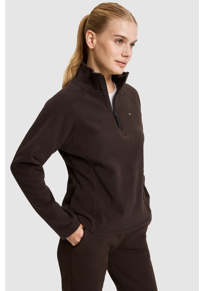 U.S. Polo Assn. Kadın Koyu Kahverengi Yarım Fermuarlı Sweatshirt 50329013-vr084