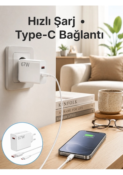 67 Watt Hızlı Şarj Aleti Poco F2 F3 F4 Uyumlu Yeni Nesil Diğer