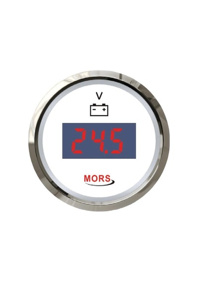 Mors Dijital Voltmetre 12-24 Volt Beyaz