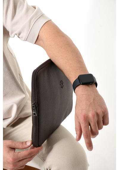 Westpolo Vegan Deri Unisex Laptop, Evrak Çantası - 6077 Kahverengi