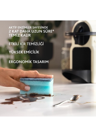 Pro Clean Aktif Enzimli Oluklu Sünger, 3 Lü Paket