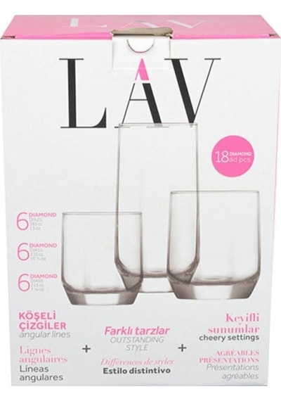 Lav Diamond Bardak Takımı 18 Parça Fma05058