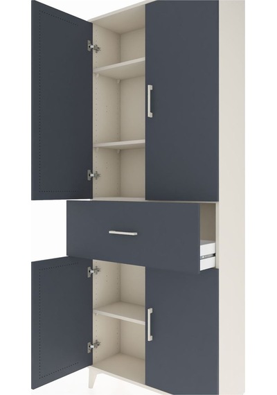 Arges Dolap 4 Raflı Tek Çekmeceli 4 Kapaklı 88x30x221 Aytaşı-... Aytaşı