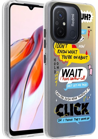 Ardemix Redmi 12c Kılıf Desenli Dragon Sert Kapak - Kelimeler Kelimeler