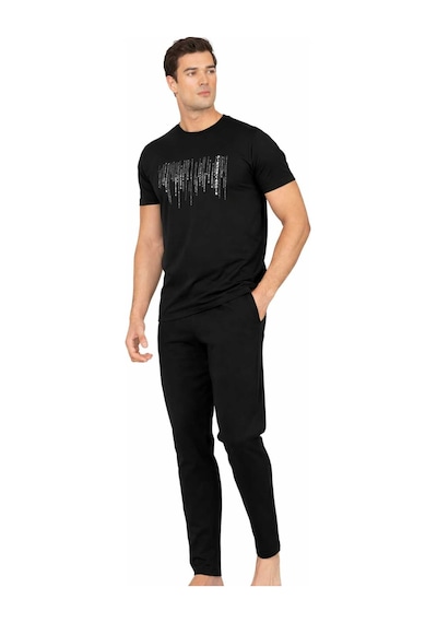 Pierre Cardin Penye Kısakol Pijama Takım Lk-pc6125 Siyah