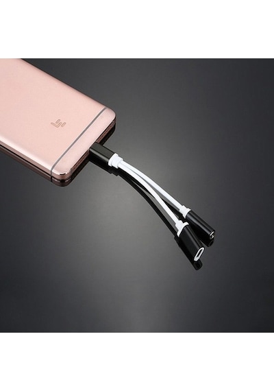 Type-C Usb C 2In1 Şarj + Kulaklık Dönüştürücü 3.5 Mm Jack Adaptör