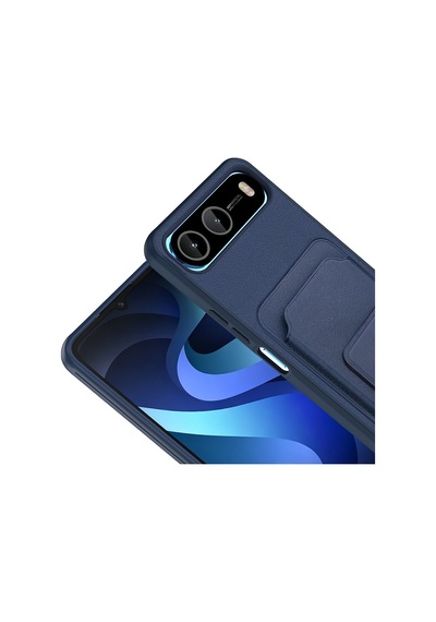 Maks Technology İnfinix Hot 60i 5g Kılıf Kartlıklı Tpu Mkst Bikart Kapak - Lacivert