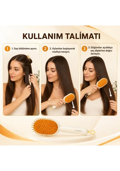 Saç Açma Ve Tarama Fırçası, Saç Fırçası Turuncu