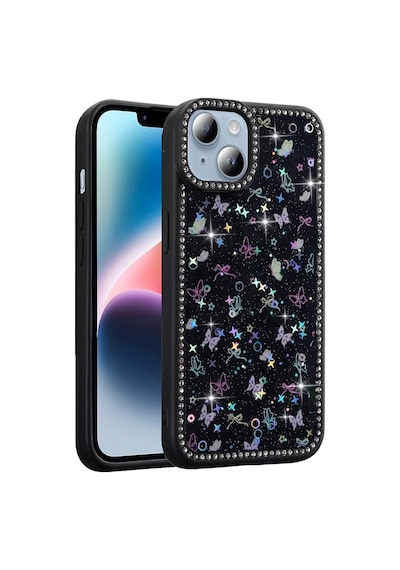 Apple Uyumlu  iPhone 15 Kılıf Taşlı Ve Simli Tasarım Zore Azra Kapak