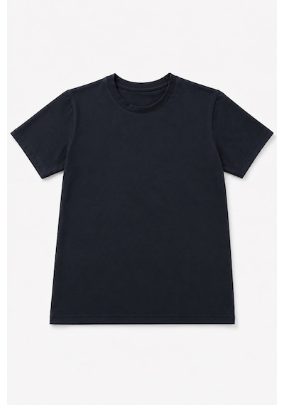 Bym Style Unisex Basic Beyaz Bisiklet Yaka Kısa Kollu Pamuklu Tişört Siyah