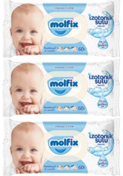 Molfix Hassas Ciltler Izotonik Sulu Mendil 3 X 60'Lı