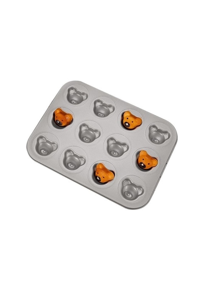 Tr Karbon Çelik 12 Li Ayıcık Muffin Cupcake Kek Pişirme Kalıbı Mt125 Diğer