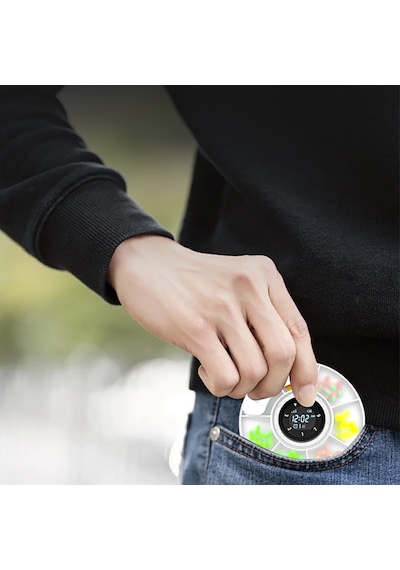 Micflip S03 Alarm Ve Takip Özellikli Akıllı İlaç Saklama Kutusu Beyaz