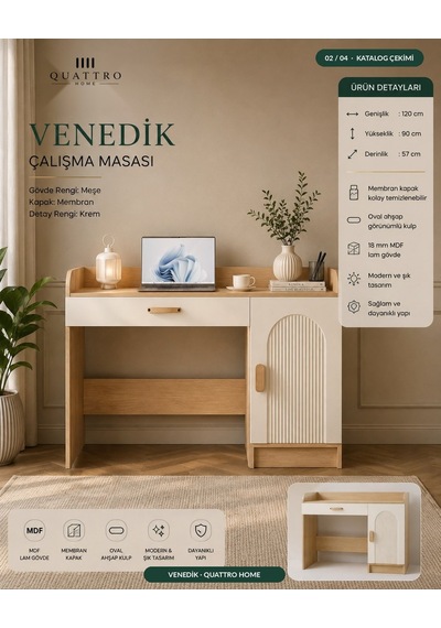 Venedik Çalışma Masası Ahşap