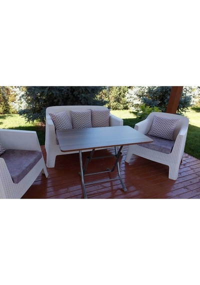 Dekoratif Katlanır Masa Bahçe Ve Çalışma Masası 60 110 Mermer Desen Diğer