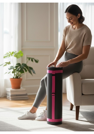 Ayarlanabilir Mat Taşıma Askısı Yoga Pilates Kamp Mat Taşıma Kayışı Pembe Açık Pembe