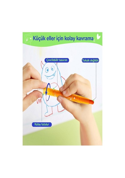 Çevirmeli 24 Lü Mum Boya Uzun 1 Paket Twistable 24 Renk Çevirmeli Mum Boya Pastel Silinebilir Mum Boya Tam Boy Çok Renkli