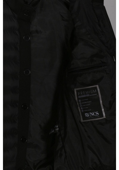 Erkek Zırh Örme Siyah Hırka Düğmeli Dik Yaka Slim Fit İnce Astarlı Mevsimlik Cardigan Ncs Jeans 4518-siyah Siyah