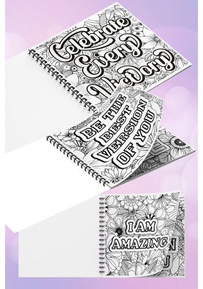 Mandala Manifest Words Bold And Easy 20x20 Cm Büyük Boyama Kitabı, Çocuklar Ve Yetişkinler İçin