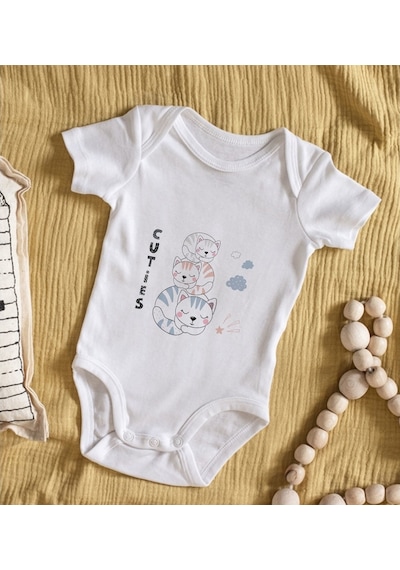 Bitmeyenkartus Bk Kids Cuties Tasarımlı Bebek Body Zıbın - Model 1 Çok Renkli