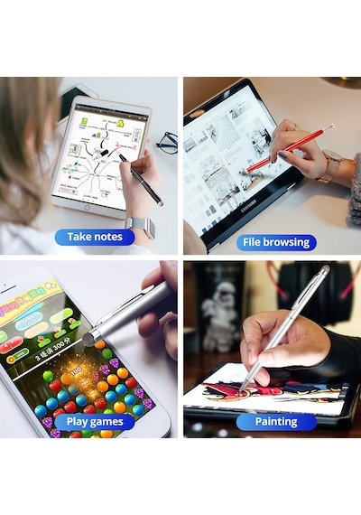 Telefon Tablet Apple Uyumlu iPad 2in1 Disk Uçlu Stylus Dokunmatik Kalem AL3467