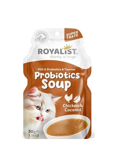 2As Royalist Probiotics Soup Tavuk Ve Hindistancevizi Kedi Çorbası 50 Gr X4 Adet 12 Gri