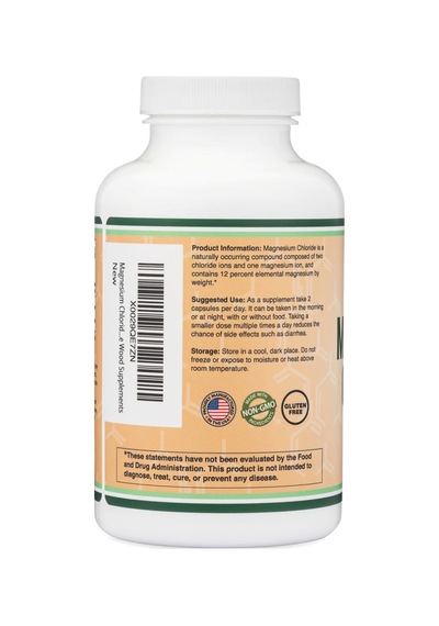 Double Wood Magnesium Chloride Cloruro De Magnesio 180 Caps...
