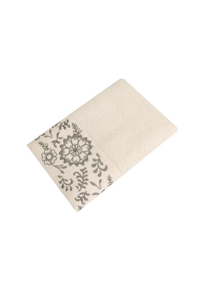 Sty Akra Nakışlı Krem Havlu 50x90 Çok Renkli