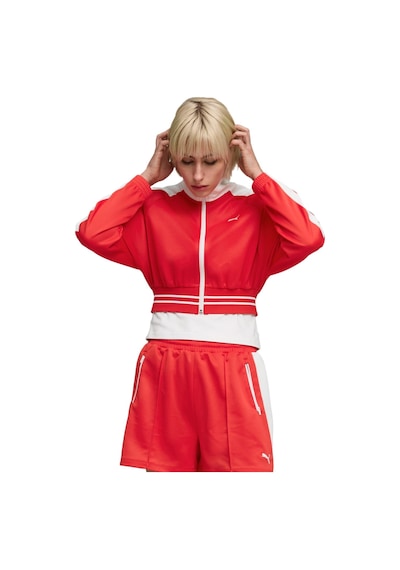 634556-11 Puma T7 Pique Cropped Jacket Kadın 634556-11 Kırmızı