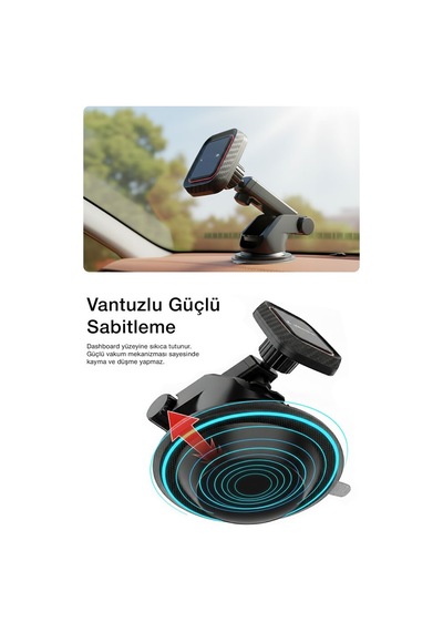 Vantuzlu Manyetik Telefon Tutucu T45 Çok Renkli
