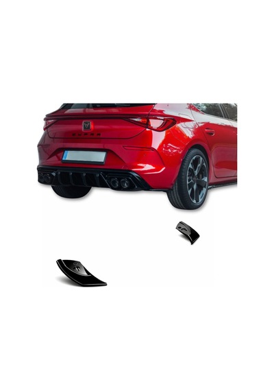 Cupra Leon 2020-2026 Arka Difüzör Yan Etekler 2 Parça Piano Black