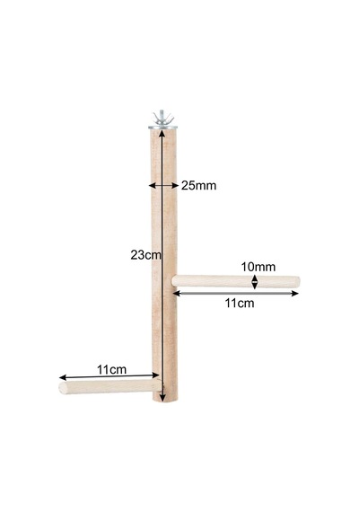 X-perk Ağaç Sopalı Kuş Tüneği Kuş Parkuru Tünek Boy 23 Cm