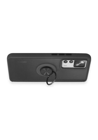 Gld-spt- Newface Xiaomi Mi 12t Pro Kılıf Montreal Yüzüklü Silikon Kapak - Siyah