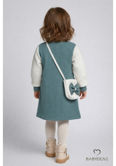 Babyden's Bayramlık Şık Ve Rahat Kız Bebek Elbise Çantalı Yumuşak Peluş Kollu Kışlık Çocuk Kombini Haki Babyden's Bayramlık Şık Ve Rahat Kız Bebek Elbise Çantalı Yumuşak Peluş Kollu Kışlık Çocuk Kombini Haki