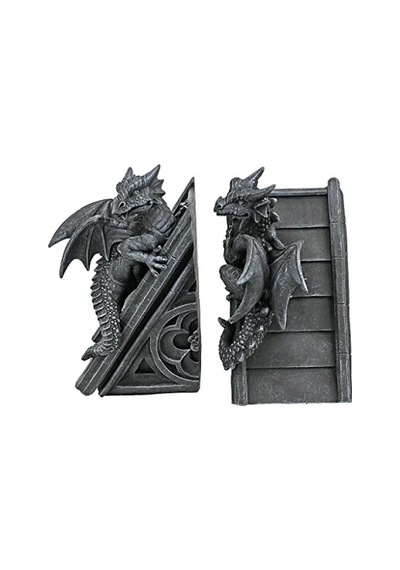 Gotik Kale Ejderhası Şeklinde Kitap Desteği, 12,5 X 4 X 20,5 Cm
